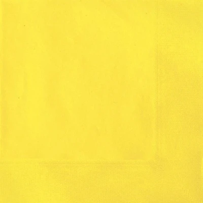 Image of Unique Party 30835 6.5&quot; Soft Yellow Paper Napkins, Pack of 50