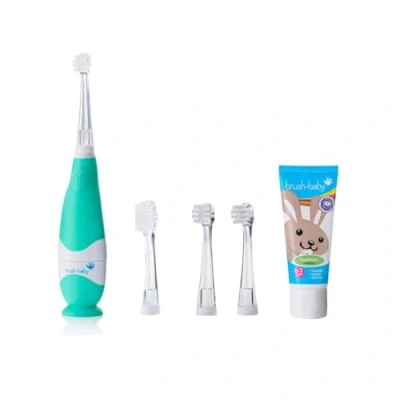 Image of Electric Toothbrush Bundle Set Includes 4 Brush Heads &amp; 1 AAA Battery (Teal Set)