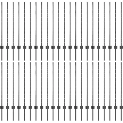 Image of vidaXL Fence Posts 88 pcs U Channel Grey 140 cm Steel