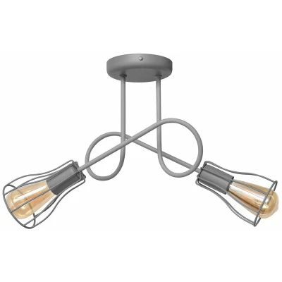 Image of Helam Oxford Multi Arm Semi Flush Ceiling Light Grey 41cm