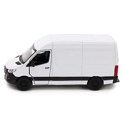 Image of Toyland® 12cm Pull Back &amp; Go Die Cast White Sprinter Van With Open Close Doors Toy Vehicles 1:48 Scale