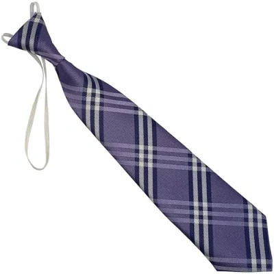 Image of Great British Tie Club Kids Tartan Plaid Elasticated Neck Ties (Purple)