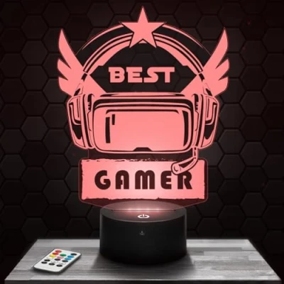 Image of lamp Best Gamer Gaming Video Games Room Decor boy 3D Gift idea Soft Light Decoration Night Office Decor. Original Christmas, for Teenagers.