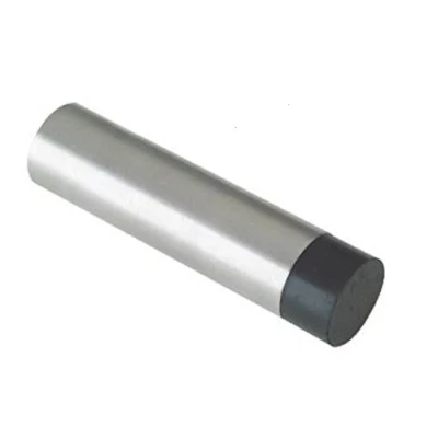 Image of Stainless Steel Concealed Fix Cylinder Pattern Wall/Skirting Mounted Door Stop without Rose 74mm Projection (Satin Steel)