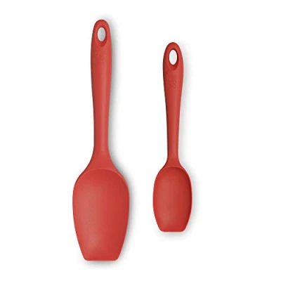 Image of Zeal JSET1R Non Stick Silicone Large &amp; Small Spatula Spoon Red