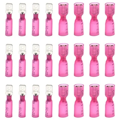 Image of CEEYSEE 100Pcs Heat Shrink Female Male Spade Connectors Insulated Electrical Wire Crimp Terminal（RSH)