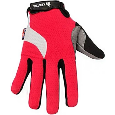 Image of Kratos Cycling Gloves Full Finger Mountain Bike Gel Padded Touchscreen MTB racing bicycle BMX for Kids Men Women (Pink/White/Black, S)