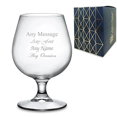 Image of Personalised Engraved 18.5oz Stemmed Beer Snifter Glass, Gift Boxed, Perfect for Any Lover