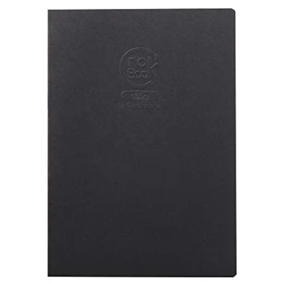 Image of Clairefontaine Ref 60362C Crok&#039;Book Portrait Staplebound Sketchbook A4 (29.7 x 21cm), 160gsm Paper, Acid Free, pH Neutral, 20 White Sheets Black Cover