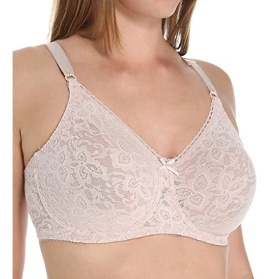 Image of Bali Women&#039;s N Smooth Stretch Lace Underwire Bra Df3432, Opaque, Rosewood, 42D