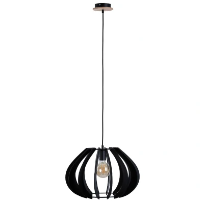 Image of Nora Wire Frame Pendant Ceiling Light Black, 44.5cm, 1x E27