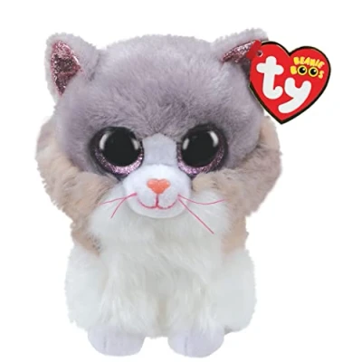 Image of Ty UK Ltd 2005071 Asher Cat W/Horn Beanie Boos Stuffed Animal, Multicoloured, 15cm