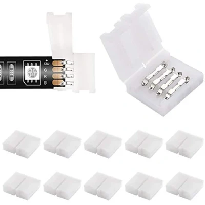 Image of EKSAVE 4 Pin RGB LED Light Strip Connectors 10mm Unwired Gapless for SMD 5050 Multicolor (10 Pcs)