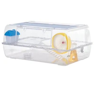 Image of PawHut 2 Storey Hamster Cage Small Pet Animal Double Layers Running Wheel Drinker Feeding Bowl