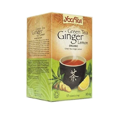 Image of Yogi TEAS AYURVEDIC Organic Ginger Lemon Green (Pack of 1, Total 17 Tea Bags)