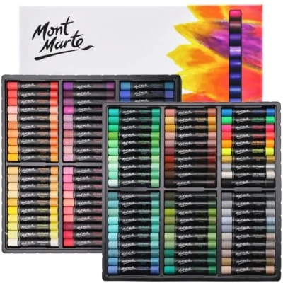 Image of Mont Marte Oil Pastels Signature 120pc, 120 Assorted Colours, Pastel Set, Art Pastels, Great Blending and Colour Layering, Ideal for Art, Craft, Colouring Sketching