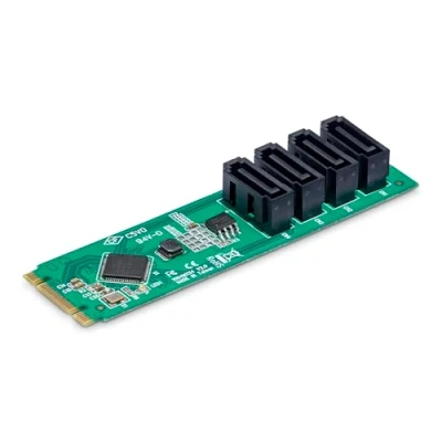Image of StarTech.com 4 Port M.2 to SATA Adapter Card, PCIe 3.0 HDD/SSD Expansion Card for Windows/macOS/Linux