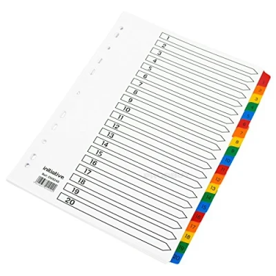 Image of [3 Pack] A4 Strong Numbered 1 20 Ring Binder File Index Dividers Subject Folder Cards