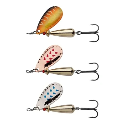 Image of Abu Garcia Droppen 3 Pack, Fishing Hook, Hard Lures, Long Casting Vibration Spinner Blade Lures for Predator Perch, Chub, Pike, Trout, Salmon, Sea Unisex, Assorted, 4g 40mm