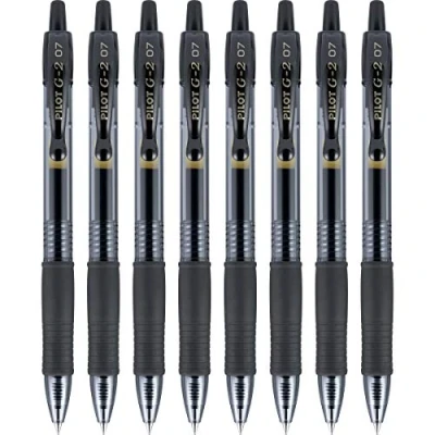 Image of PILOT G2 Premium Refillable &amp; Retractable Rolling Ball Gel Pens, Fine Point, Black, 8 Pack (15298)