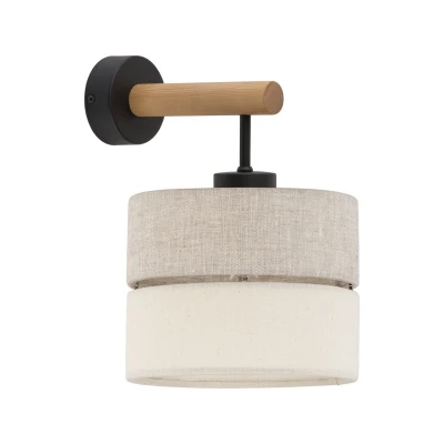 Image of Eco Wall Lamp With Shade Grey, Beige 1xE27