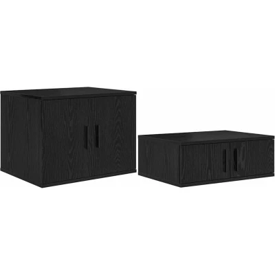 Image of vidaXL Storage Cabinet Black 127x41x40 cm Engineered Wood