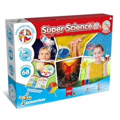 Image of Science4you Super Science Kit 6 in 1 for Kids +8 Years Lab with 150 Experiments Kids: Slime, Volcano, Garden Toys Educational Kits, STEM Toy 8 to 14