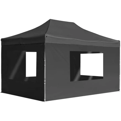 Image of vidaXL Professional Folding Party Tent with Walls Aluminium 4.5x3 m Anthracite