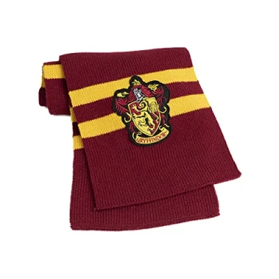 Image of Funidelia Gryffindor Scarf Harry Potter for men and women Hogwarts, Wizards Accessories adults, fancy dress costumes &amp; props Halloween, carnival parties Red