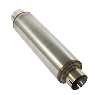 Image of Stainless steel 14 inch Long 4&quot; Exhaust Silencer Box 2.5&quot; Inlet 63mm