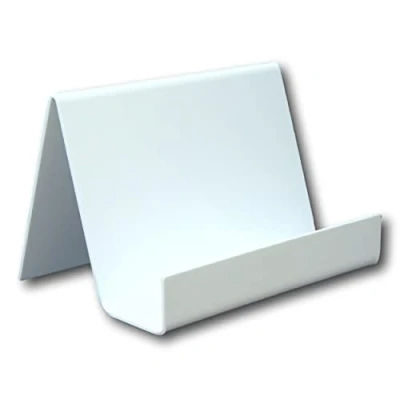Image of EPOSGEAR Medium Wide Plastic Acrylic Perspex Book Plate Retail Display Stand Holder Perfect for Schools, Nurseries, Libraries etc (White)