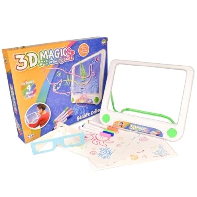 Image of KandyToys 3D Neon Drawing Board Sealife Themed Educational Doodle Kids Toy