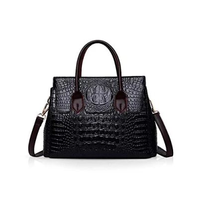 Image of NICOLE &amp; DORIS Woman handbags bags for women Crocodile top handle luxurious leather fashion PU Black