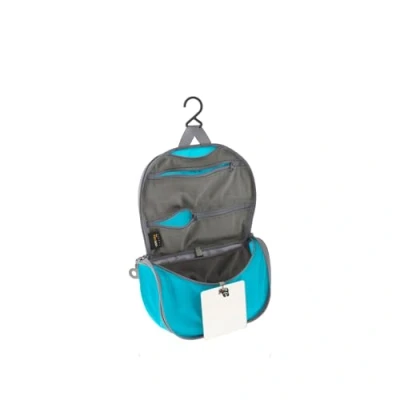 Image of SEA TO SUMMIT Hanging Toiletry Bag S Lightweight &amp; Water Resistant Shatterproof Mirror Mesh Pocket Made of Ultra SIL Nylon Zips Handles Travel Atoll Grey 80g