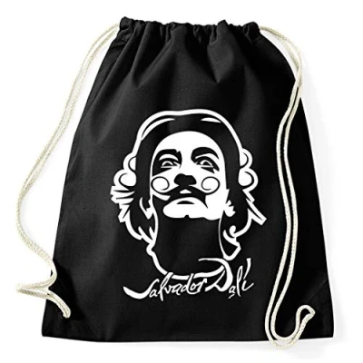 Image of Styletex23 Salvador Dali Drawstring Gym Sport Bag Unisex, Black