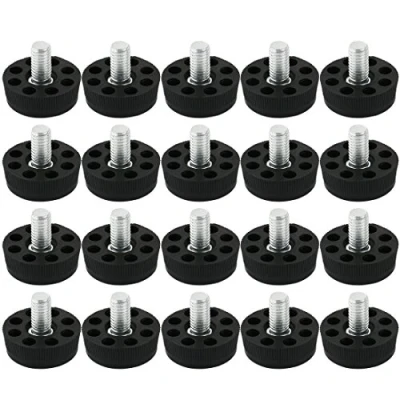 Image of Sourcingmap Furniture Table Chair 8 Holes Base Adjustable Leveling Foot M8 x 10mm Male Thread 20pcs Black