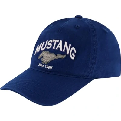 Image of Concept One Women&#039;s Ford Mustang Cotton Twill Cap, Logo Adjustable Snapback Baseball Hat with Curved Brim, Navy, Size