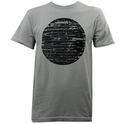 Image of Interpol Band Wood Logo Men T Shirt Charcoal L