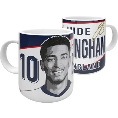 Image of Partisan England Mug 11oz Choose from Bellingham, Kane, Foden, Saka or Rice (Bellingham)
