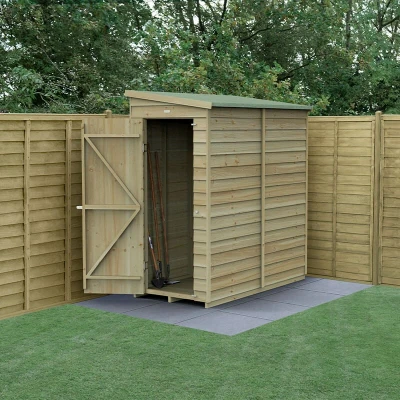 Image of 6&#039; x 3&#039; Forest 4Life 25yr Guarantee Overlap Pressure Treated Windowless Pent Wooden Shed (1.88m 1.02m)