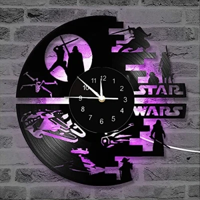 Image of LED Vinyl Record Wall Clock Night Light Lamp 7 Colors Change with Remote Controller 12 inch Home Decor Art