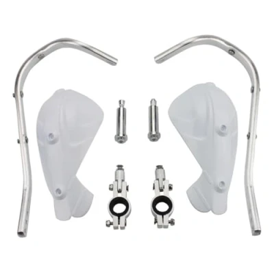 Image of GOOFIT 7/8&quot; Handlebar Hand Brush Guards Protector Handguards Assy with Aluminium Alloy Lever Replacement For Suzuki Motocross Motorcycle Off road Pit Dirt Bike ATV White
