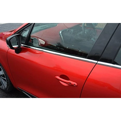 Image of Chrome Side Door Window Sill Trim Set Covers To Fit Clio IV (2012+)