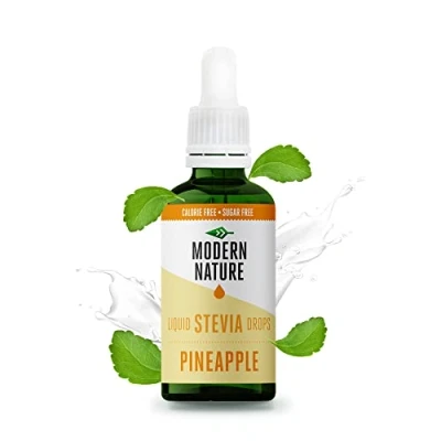 Image of Modern Nature Pineapple Flavour Drops Liquid Stevia Sweetner Zero Calorie Sugar Free Squash Alternative Water Flavouring, Protein Powder, Yoghurt, Iced Tea, Vegan, Keto 50ml