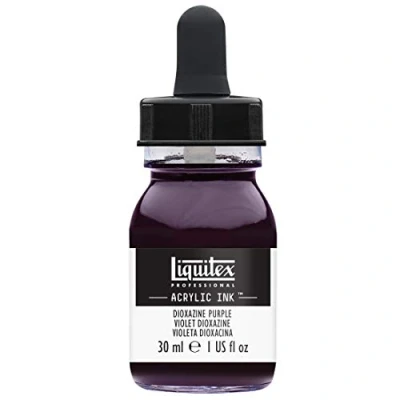 Image of Liquitex 4260186 liquid professional acrylic paints ink, 30 ml, highly pigmented airbrush paint, dioxazin purple