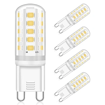 Image of Eco.Luma G9 LED Light Bulbs Natural White 4000K, 5W Equivalent 40W Halogen Bulb, Non Dimmable, 360 Beam Angle, No Flicker Lamps, AC 220 240V, 4 Pack