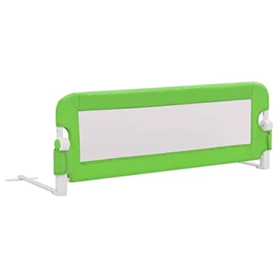 Image of vidaXL Toddler Safety Bed Rail with Fold Down Function, Suitable for 18 Months to 5 Years, Washable &amp; Durable Polyester Fabric, Lightweight Metal Tube, Green
