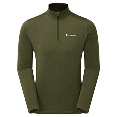 Image of Montane Mens Dart Thermo Zip Neck Kelp Green S