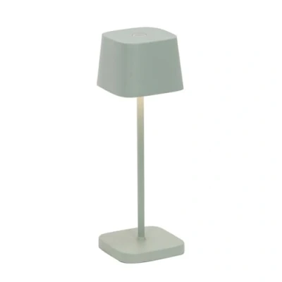 Image of Zafferano, Ofelia Micro Lamp, Cordless Rechargeable Table Lamp with Touch Control, for Indoor and Outdoor Use, Dimmer, 2200 3000 K, Height 20 cm, Colour Sage Green