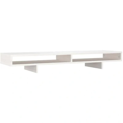 Image of vidaXL Monitor Stand White 100x27x14 cm Solid Wood Pine